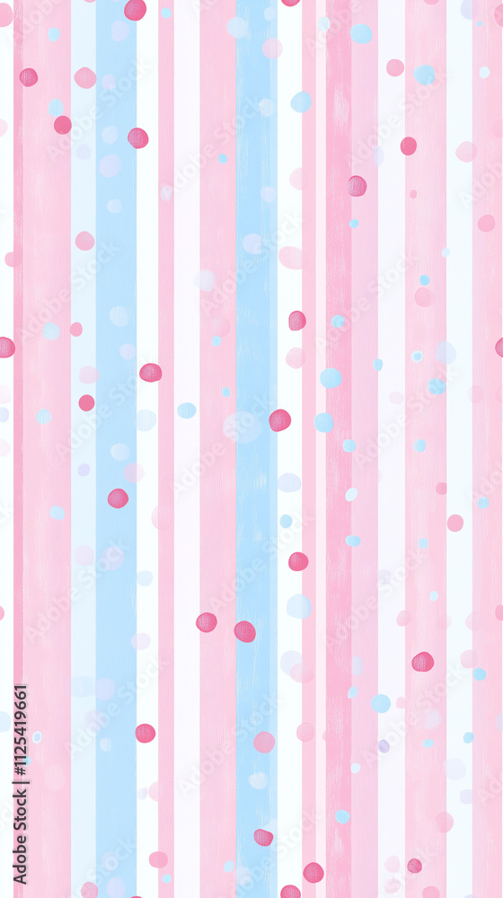Pastel Polka Dots and Stripes, repetitive pattern Pastel Polka Dots and Stripes, repetitive pattern