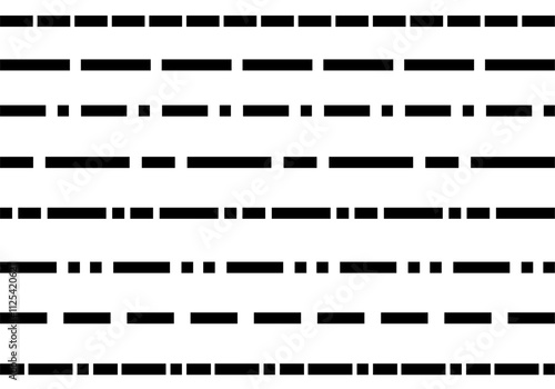 Dotted or dashed straight bold lines collection set. Simple element divider. Dashed line set collection isolated on white background. Collection of lines for design element.