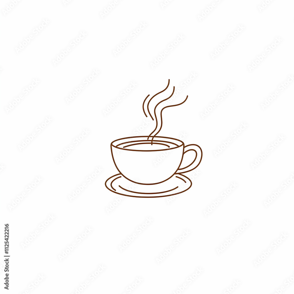 Vector logo of a coffee cup with steam rising elegantly in a modern design. Vector logo of a coffee cup with steam rising elegantly in a modern design.