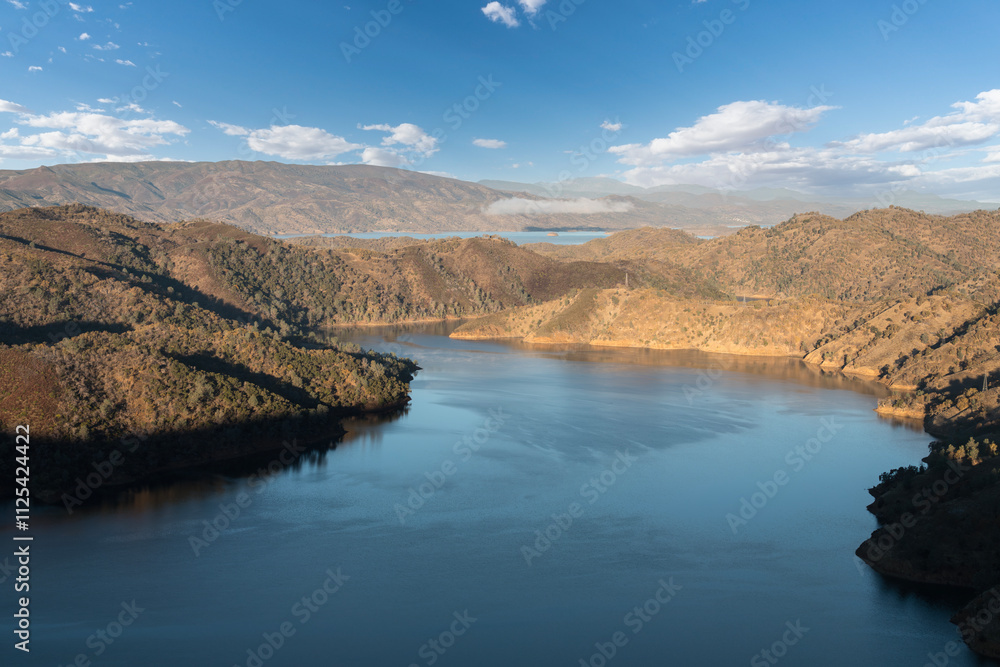 Aerial view of Lake Berryessa reservoir near Napa Valley and Davis California. Aerial view of Lake Berryessa reservoir near Napa Valley and Davis California.