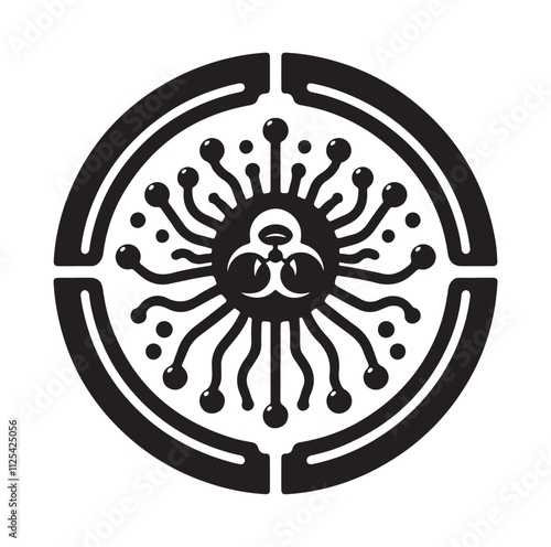 virus protection icon set silhouette vector illustration