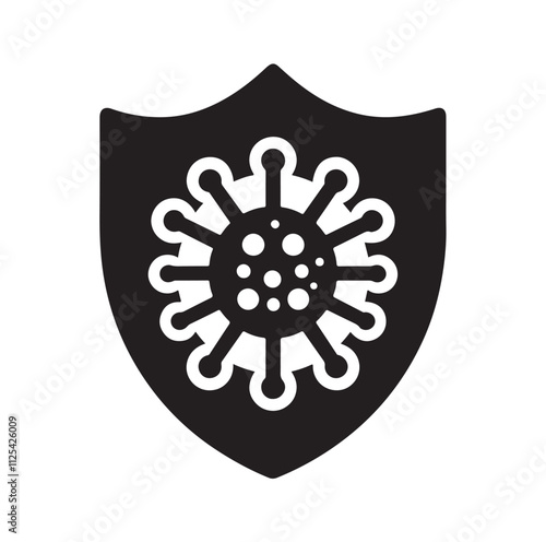 virus protection icon set silhouette vector illustration