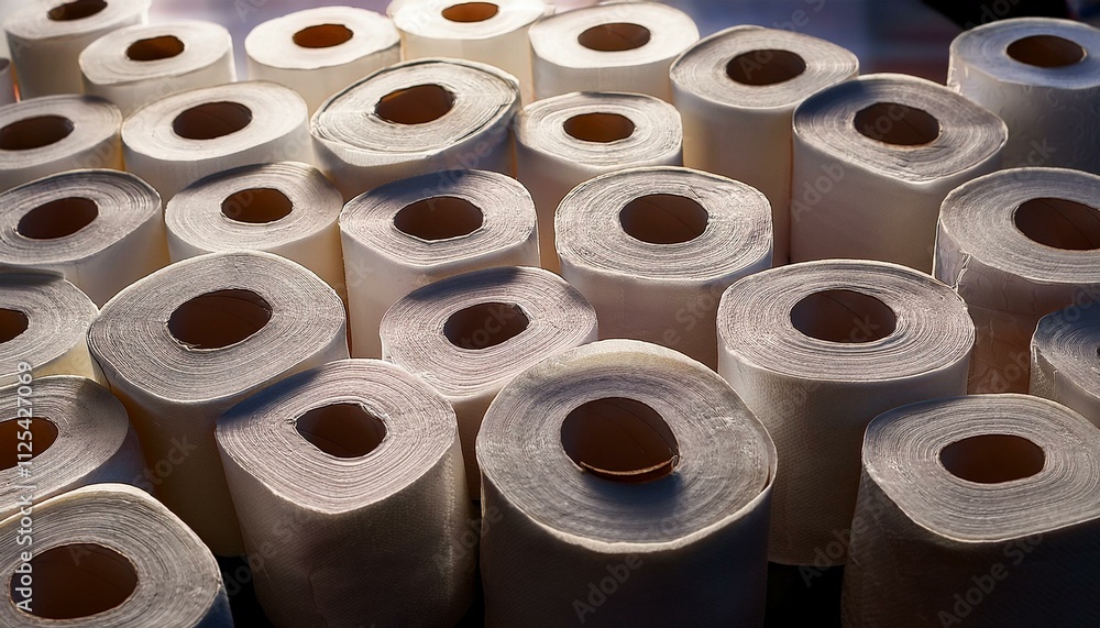 Isolated stockpile of toilet paper Isolated stockpile of toilet paper