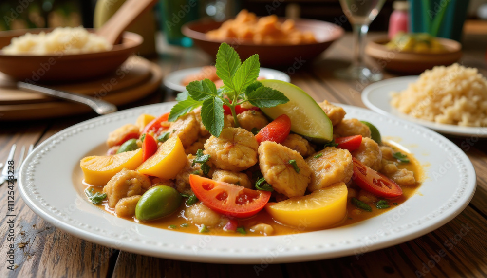 Shrimp and vegetable stew with fresh lime and herbs Shrimp and vegetable stew with fresh lime and herbs