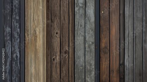 Wooden wall with a lot of cracks and splinters. The wood is old and worn, giving the impression of a rustic, aged appearance