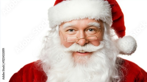 Man wearing a red hat and glasses with a white background