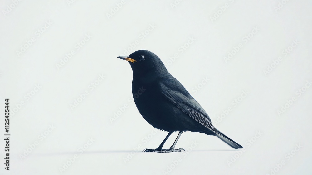 Blackbird on White: A Study in Avian Elegance Blackbird on White: A Study in Avian Elegance