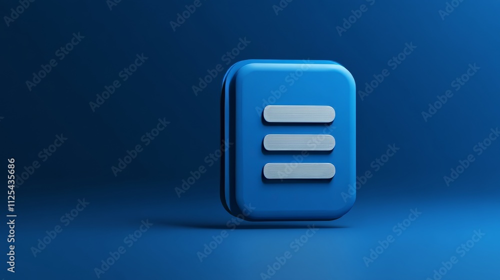 3d Notepad icon isolated on blue background. 3d Notepad icon isolated on blue background.