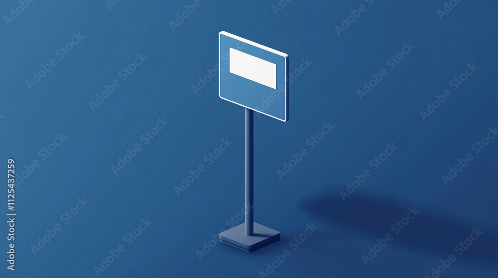 Blank Signage Blue Stand Modern Signboard Mockup Template Street Sign Information D Blank Signage Blue Stand Modern Signboard Mockup Template Street Sign Information D