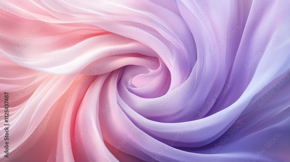 Obraz premium Swirling Pastel Fabric Texture Pink Purple Lavender Silk Chiffon Drape Soft Elegan