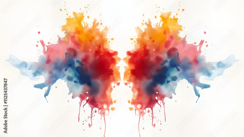 Obraz premium Symmetrical Watercolor Rorschach Blot