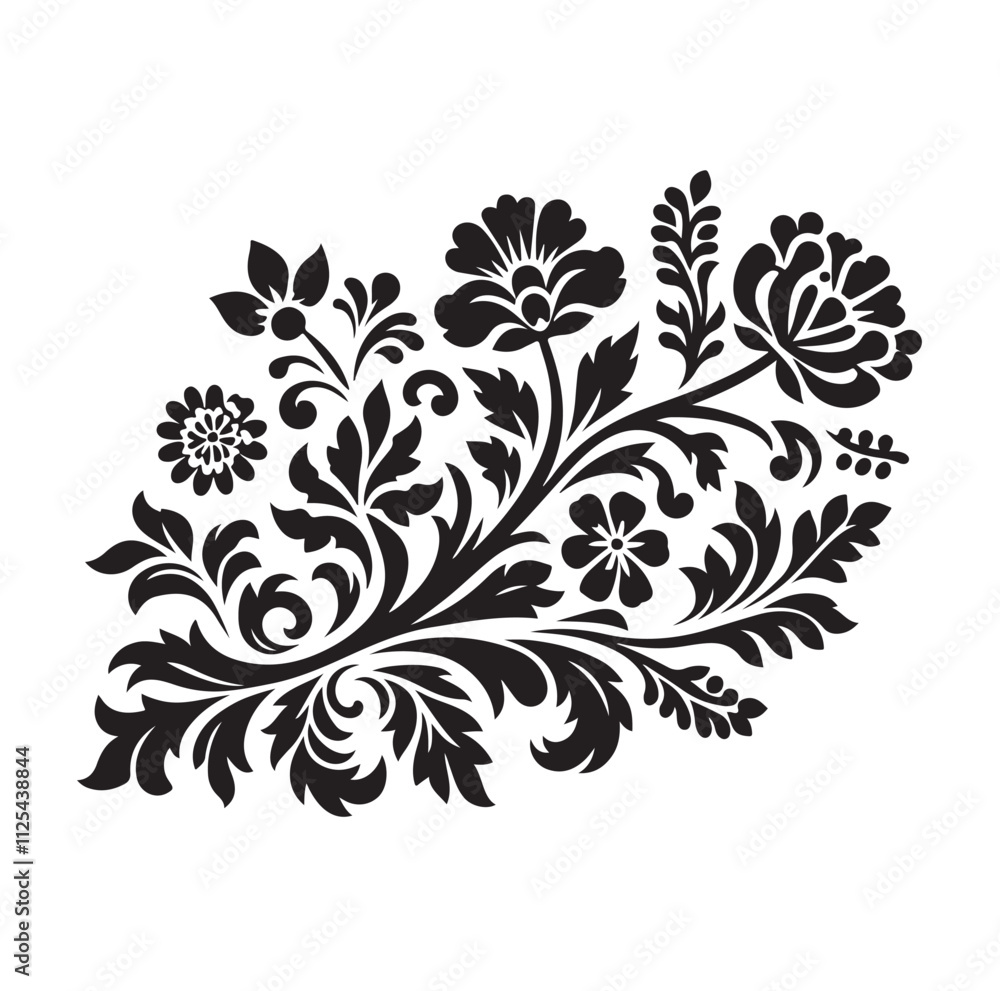 Floral design silhouette vector illustration Floral design silhouette vector illustration