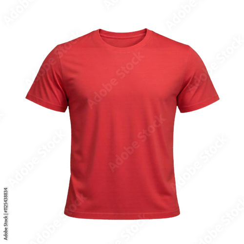 Red T-Shirt Mockup: Perfect for showcasing your designs or branding on a high-quality, photorealistic red t-shirt.