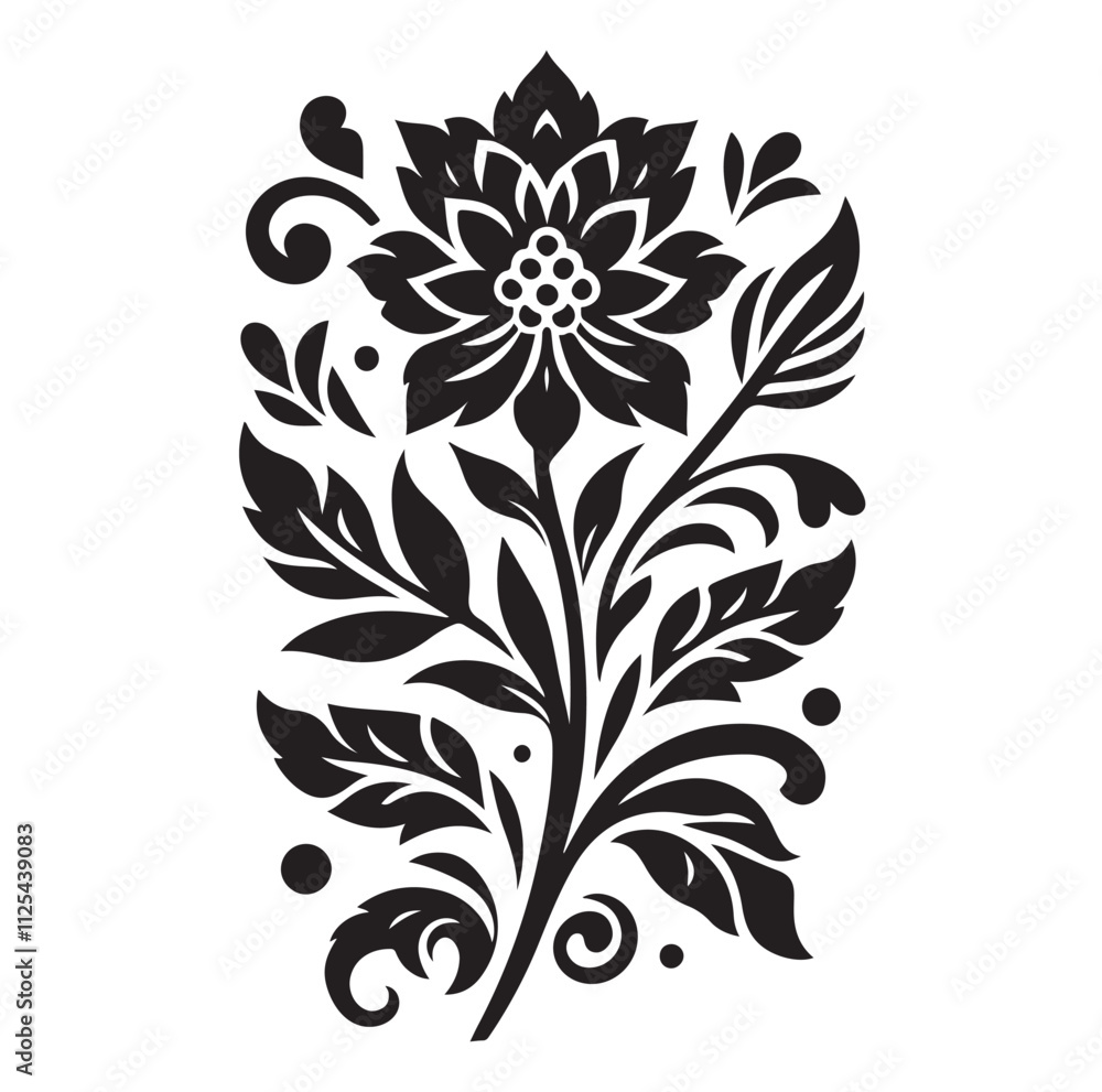 Floral design silhouette vector illustration Floral design silhouette vector illustration