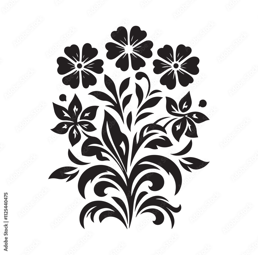 Floral design silhouette vector illustration Floral design silhouette vector illustration