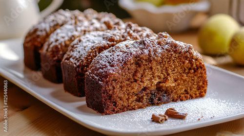 Plum cake with spiced cinnamon flavor.