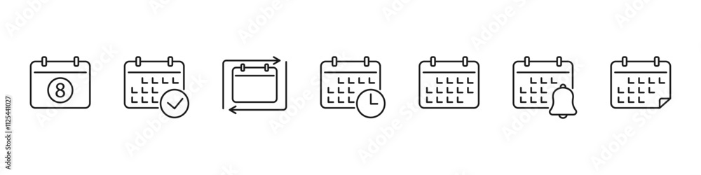 Calendar icon set. Date line icon. Vector Calendar icon set. Date line icon. Vector