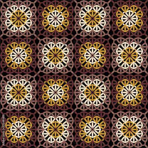 Pattern with crochet granny square wallpaper handmade decorative art design print