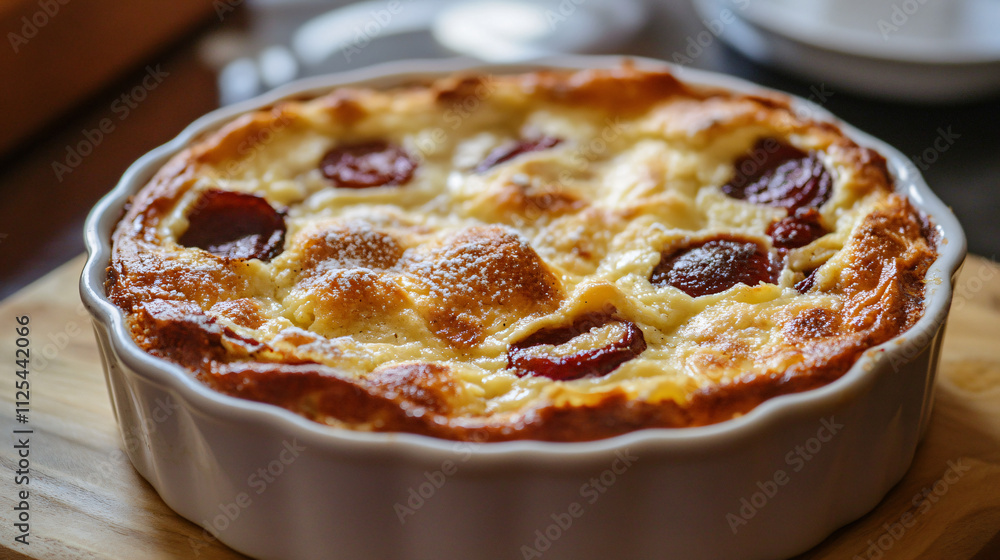 Plum clafoutis with a hint of cinnamon. Plum clafoutis with a hint of cinnamon.