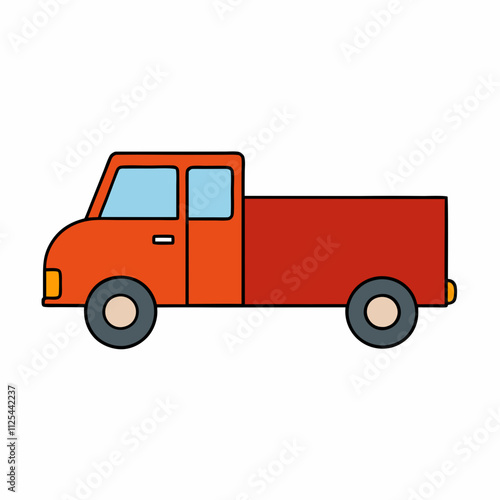 red truck isolated on white