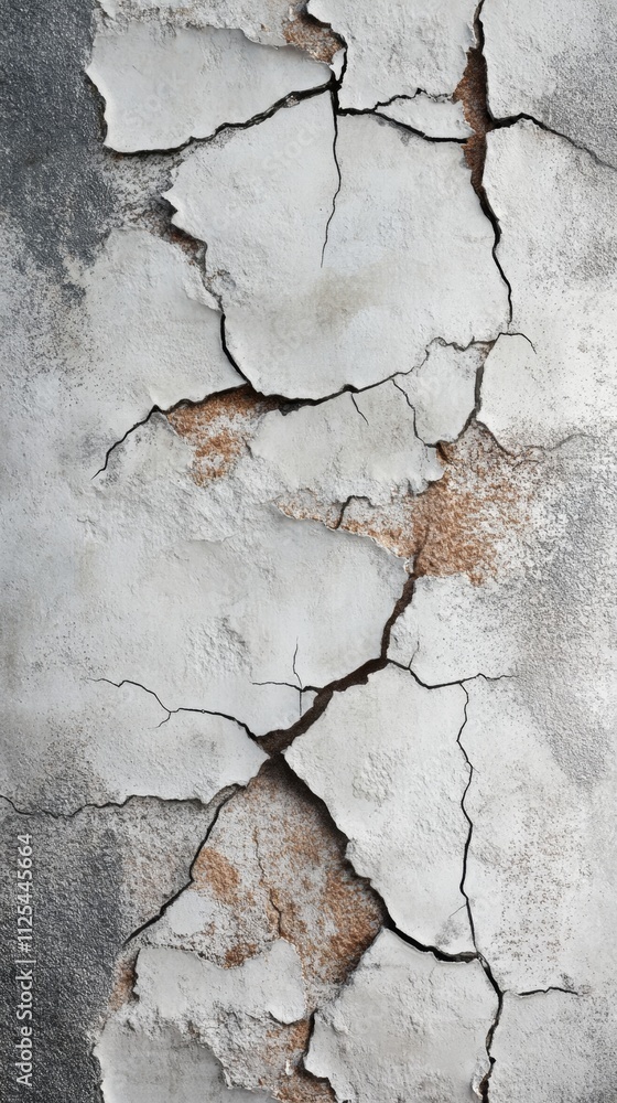 Obraz premium Cracked Wall Texture: A Study in Decay
