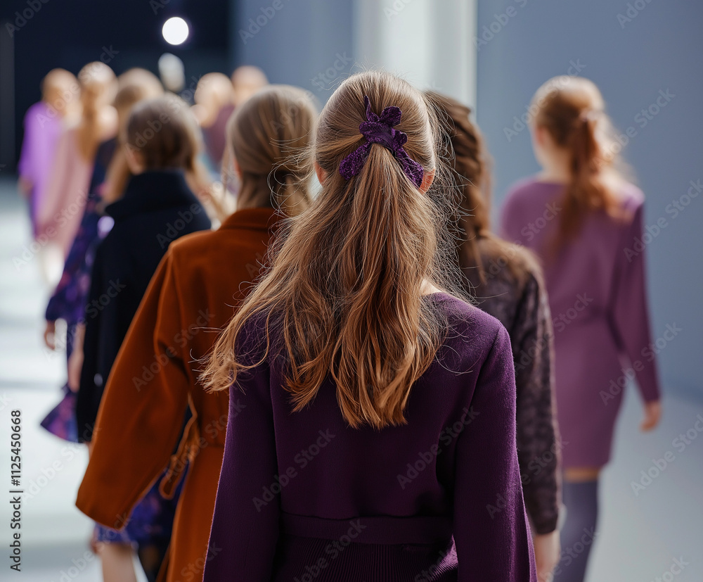 Modetrends und Frauen in einem Laufsteg-Setting
Modetrends und Frauen in einem Laufsteg-Setting
