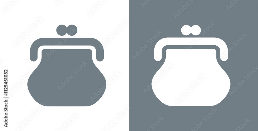 Obraz premium Old wallet icon. Attribute of money or wealth. Women's wallet. Sign of payment, purchase or cost. Pictogram of price, amount or savings. Symbol of history, rarity or finance.