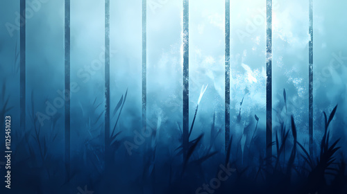 Wallpaper Mural Abstract blue background with frosty windowpane design for winter holidays, winter wonderland, christmas, and new year's eve. Frosted. Illustration Torontodigital.ca