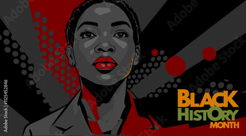 Black History Month. black girl silhouette - banner, poster - vector illustration