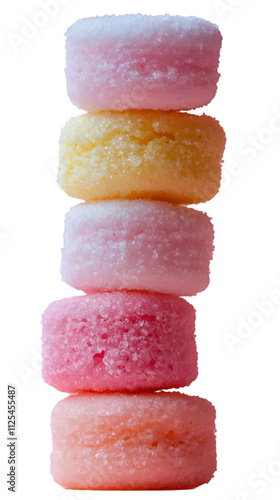 Colorful Candy Stack of Festive Handmade Macarons Sweets for Whimsical Celebrations