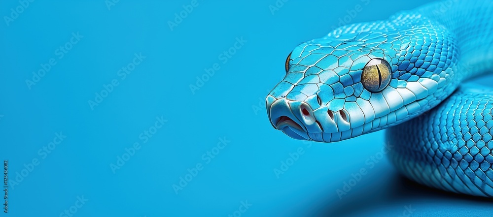 Fototapeta premium blue snake on a blue background