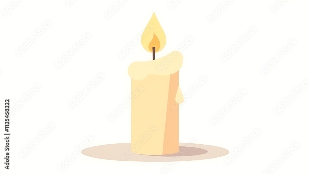 Illustration of a burning candle, it returns to the background. Illustration of a burning candle, it returns to the background.