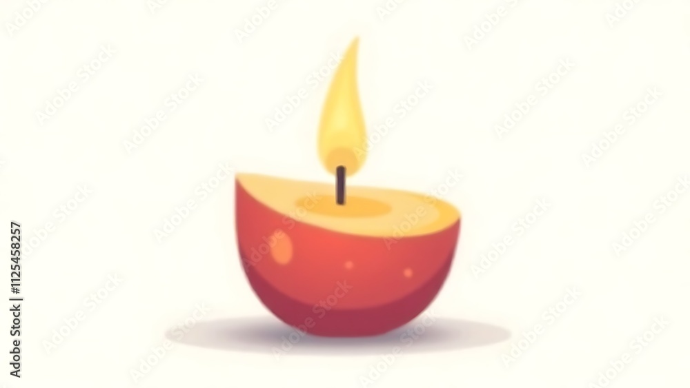 Illustration of a burning candle, it returns to the background. Illustration of a burning candle, it returns to the background.