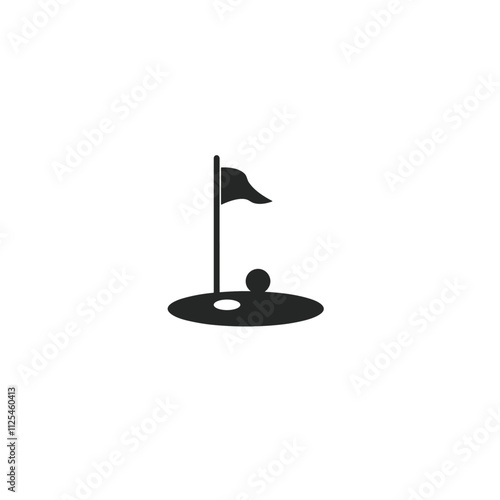 Golf court ball flag icon flat vector design