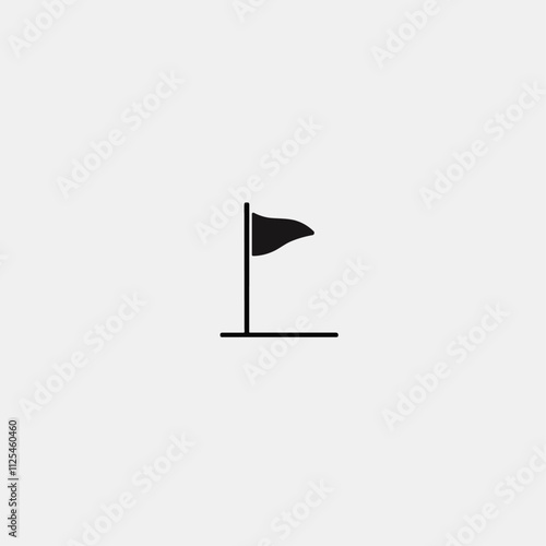 Golf court ball flag icon flat vector design