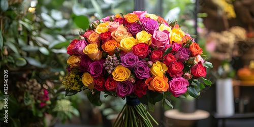 Wallpaper Mural Mesmerizing colorful rose bouquet bursting with vibrant tones Torontodigital.ca