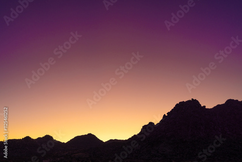 Silhouette of Peaks at Twilight