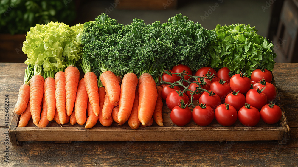 large Set of fresh vegetables and herbs close-up on the table