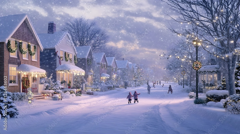 Fototapeta premium Snow-covered quiet road