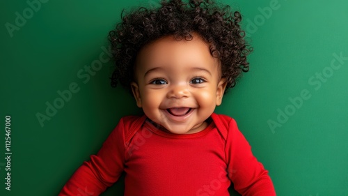 Cheerful African baby in a ...
