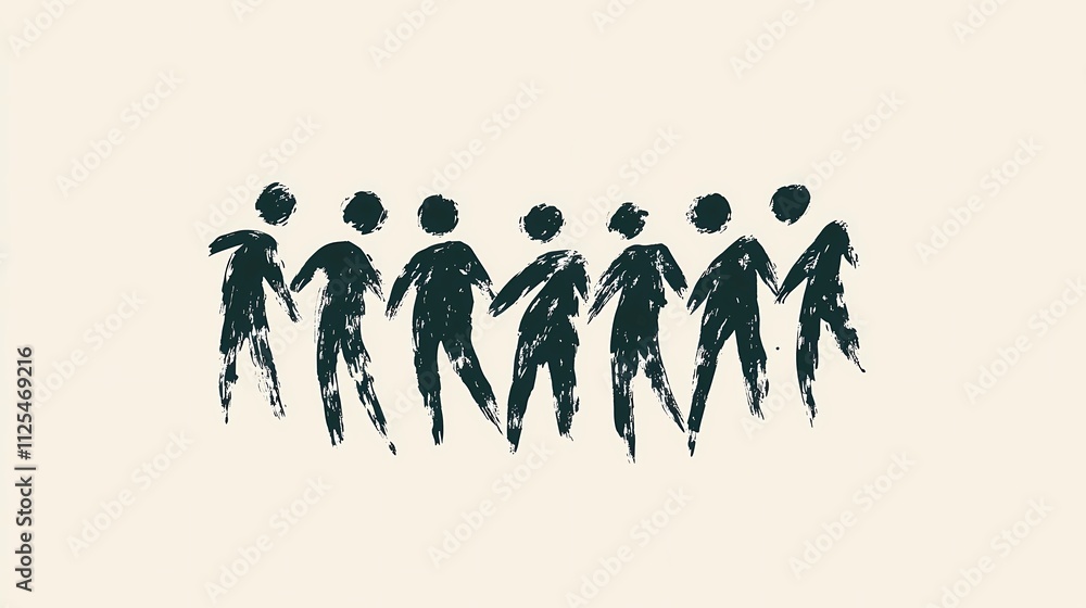 Dynamic abstract figures symbolizing structured teamwork, progress, and unity in achieving organizational goals. Dynamic abstract figures symbolizing structured teamwork, progress, and unity in achieving organizational goals.