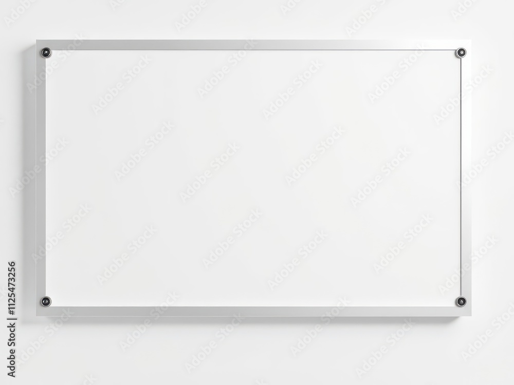 Blank white board with sleek modern frame, isolated on white background, office Blank white board with sleek modern frame, isolated on white background, office