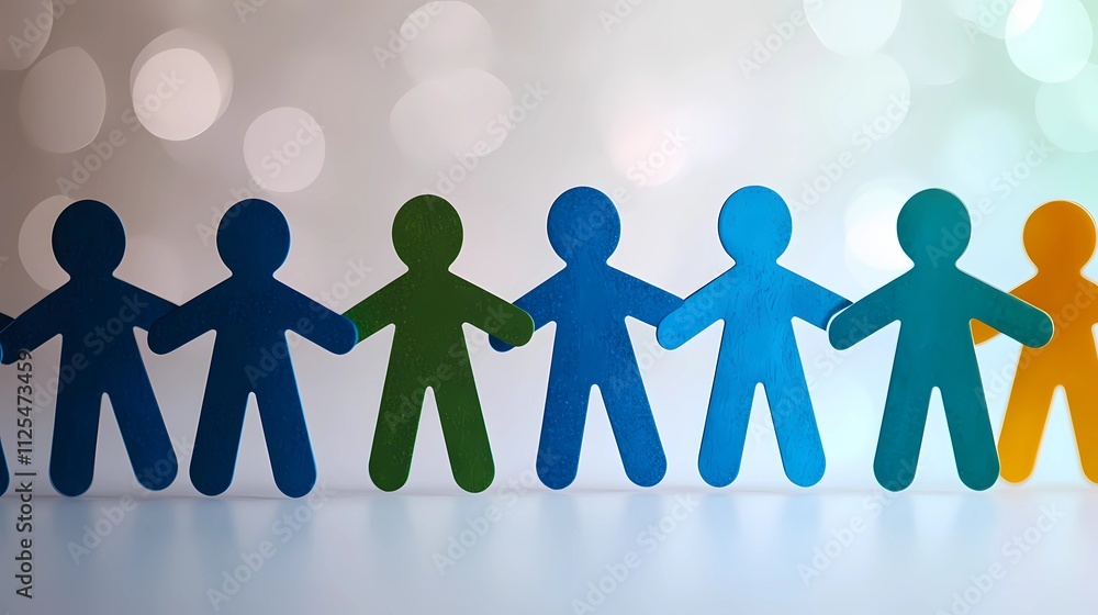 Stylized abstract human figures of collaboration and the importance of community in success. Stylized abstract human figures of collaboration and the importance of community in success.