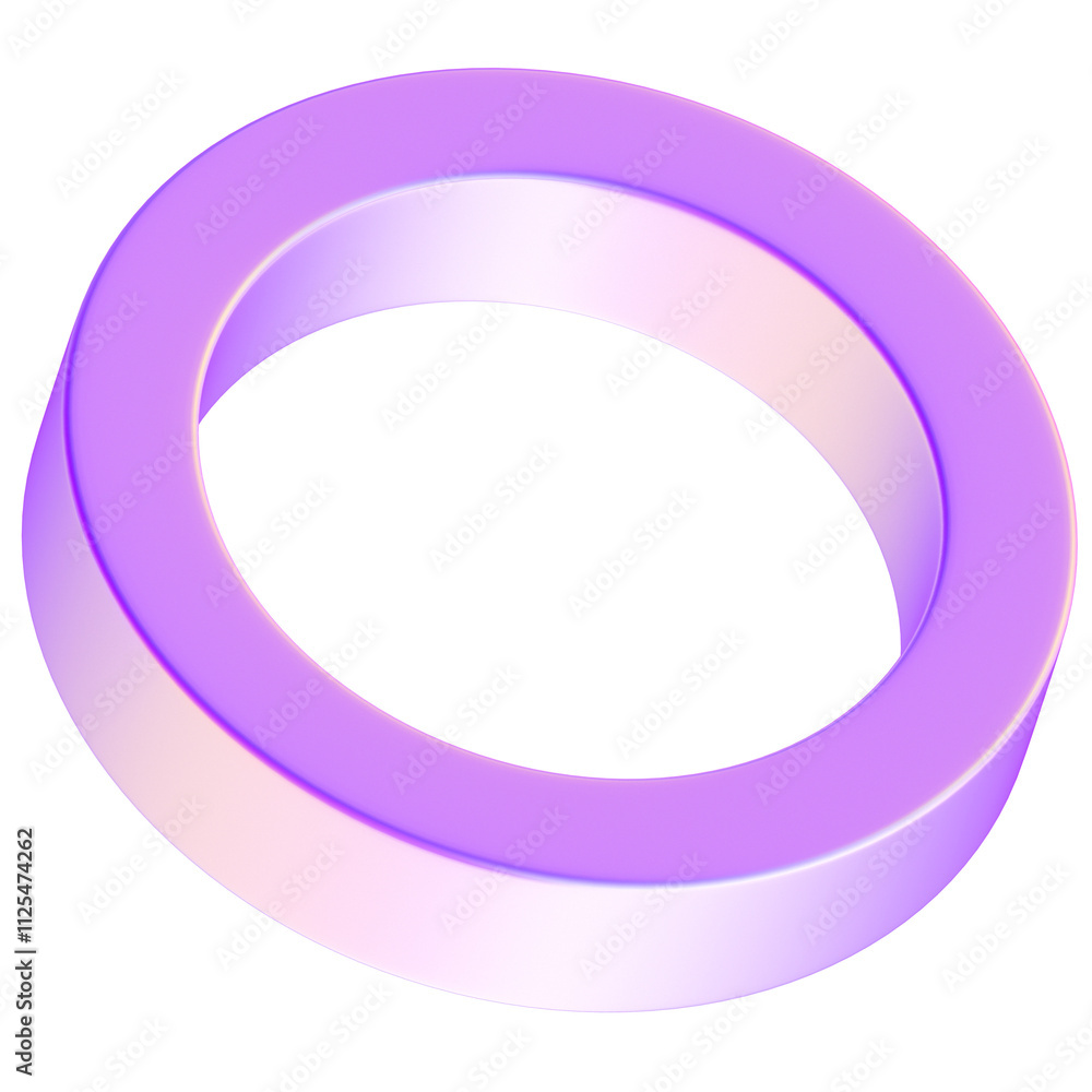 Abstract Purple 3D Torus Shape, Geometric Ring, Modern Design Element Abstract Purple 3D Torus Shape, Geometric Ring, Modern Design Element