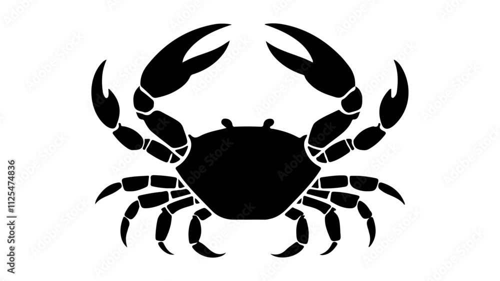 crab tattoo, simple crab outline vector illustration, crab with claws from top view silhouette crab tattoo, simple crab outline vector illustration, crab with claws from top view silhouette