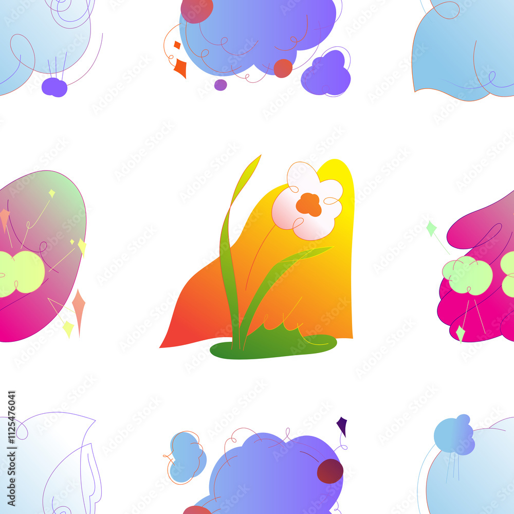 Naklejka premium pattern illustration cartoon pattern for pattern illustration