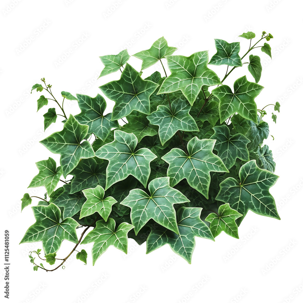 Fototapeta premium Green Ivy Plant with Lush Leaves Isolated on Transparent Background