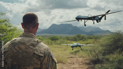 A U.S. Army forward operating base in Africa conducting patrols to secure the area. photo