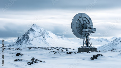 A U.S. Army radar station in Greenland monitoring Arctic airspace under icy conditions.