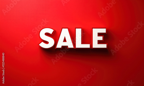 Bright red background with the word "SALE" in bold white lettering. This vibrant image captures attention and is ideal for promoting discounts, seasonal offers, and retail campaigns